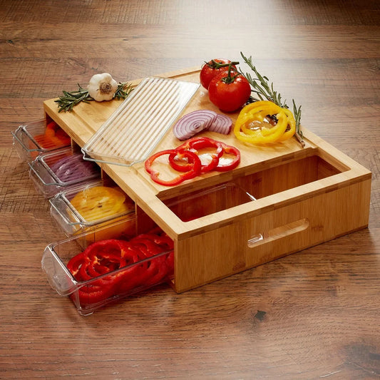 Giftzore™ Bamboo Cutting Board W/ Containers